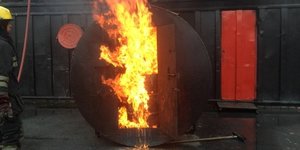 Team in Fire fighting Training